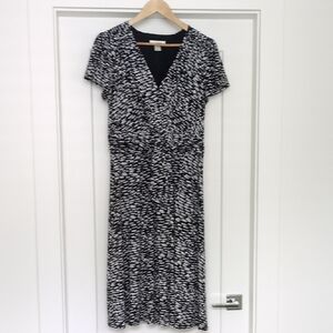 CJ Banks Black and White Midi Dress